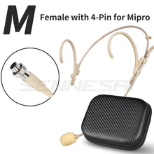 Load image into Gallery viewer, Foldable Headband Head Wearing Unidirectional Condenser Microphone for Shure Sennheiser AKG Wireless Bodypack 4Pin 3Pin TA4F 3.5
