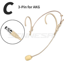 Load image into Gallery viewer, Foldable Headband Head Wearing Unidirectional Condenser Microphone for Shure Sennheiser AKG Wireless Bodypack 4Pin 3Pin TA4F 3.5

