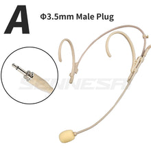Load image into Gallery viewer, Foldable Headband Head Wearing Unidirectional Condenser Microphone for Shure Sennheiser AKG Wireless Bodypack 4Pin 3Pin TA4F 3.5
