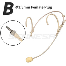Load image into Gallery viewer, Foldable Headband Head Wearing Unidirectional Condenser Microphone for Shure Sennheiser AKG Wireless Bodypack 4Pin 3Pin TA4F 3.5
