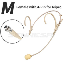 Load image into Gallery viewer, Foldable Headband Head Wearing Unidirectional Condenser Microphone for Shure Sennheiser AKG Wireless Bodypack 4Pin 3Pin TA4F 3.5
