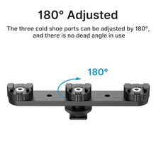 Load image into Gallery viewer, For Ulanzi PT-23 Triple Cold Shoe Bracket Mount Holder Nikon Canon Sony DSLR SLR Camera Monitor Mount Smartphone Vlog Bracket
