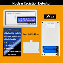 Load image into Gallery viewer, GMV2/GMV2s Geiger Counter Marble Tile Ore Radiation Nuclear Radiation Detection β γ X-ray Radioactive Detector LCD EMF Meter
