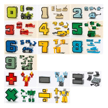 Load image into Gallery viewer, GUDI Assemble Robots Transformation Building Blocks Action Figure Car Model Deform Number Letters Alphabet Math Educational Toys
