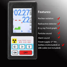 Load image into Gallery viewer, Gamma X-ray Geiger counter Nuclear Radiation Detector X-ray Beta Gamma Detector Geiger Radioactivity detector Hospital Radiology
