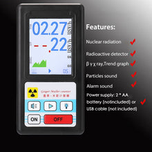 Load image into Gallery viewer, Gamma X-ray Geiger counter Nuclear Radiation Detector X-ray Beta Gamma Detector Geiger Radioactivity detector Hospital Radiology
