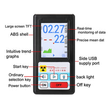 Load image into Gallery viewer, Geiger Counter Nuclear Radiation Detector Personal Dosimeter X-ray Beta Gamma Detector LCD Radioactive Tester Marble Tools hot
