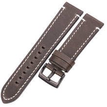 Load image into Gallery viewer, Genuine Leather Watchbands 18mm 20mm 22mm 24mm Black Dark Brown Women Men   Watch Band Strap Belt With Buckle
