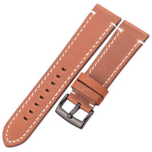 Load image into Gallery viewer, Genuine Leather Watchbands 18mm 20mm 22mm 24mm Black Dark Brown Women Men   Watch Band Strap Belt With Buckle
