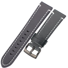 Load image into Gallery viewer, Genuine Leather Watchbands 18mm 20mm 22mm 24mm Black Dark Brown Women Men   Watch Band Strap Belt With Buckle
