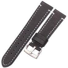 Load image into Gallery viewer, Genuine Leather Watchbands 18mm 20mm 22mm 24mm Black Dark Brown Women Men   Watch Band Strap Belt With Buckle
