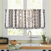 Load image into Gallery viewer, Geometric Fllower Printed Curtain for Living Room Sink Dust-proof Curtain Valance Kitchen Cabinet Door Cafe Window Drapes
