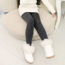 Load image into Gallery viewer, Girls Pants Autumn Winter Thick Warm Kids Baby Bottom Leggings Colorful Print Dot Children Pants
