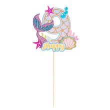 Load image into Gallery viewer, Glitter Mermaid Tail SeahorseStarfish Cake Topper Girl Birthday Party Decoration Mermaid Party Cupcake Supplies Baby Shower Deco
