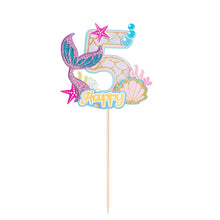 Load image into Gallery viewer, Glitter Mermaid Tail SeahorseStarfish Cake Topper Girl Birthday Party Decoration Mermaid Party Cupcake Supplies Baby Shower Deco
