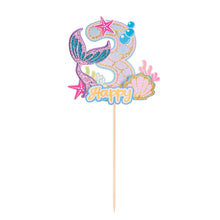 Load image into Gallery viewer, Glitter Mermaid Tail SeahorseStarfish Cake Topper Girl Birthday Party Decoration Mermaid Party Cupcake Supplies Baby Shower Deco
