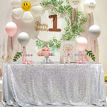Load image into Gallery viewer, Glitter Sequin Table Cloth Rectangular Table Cover Rose Gold Tablecloth For Wedding Birthday Party Home Decoration Custom Size
