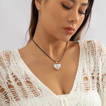Load image into Gallery viewer, Goth Black Velvet Big Heart Pendant Choker Necklace for Women Elegant Weave Knotted Bowknot Adjustable Chain New Year Jewelry
