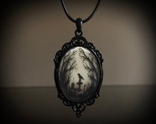 Load image into Gallery viewer, Gothic Crow Forest Charm Necklace Cross Crow Pendant Necklace Mystic Witch Jewelry Gift Accessories Rope Chain Goth Crow Choker
