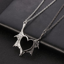 Load image into Gallery viewer, Gothic Punk Devil Wing Couple Necklace for Women Men Dragon Wing Love Heart Pendant Necklace Friendship Necklaces Family Jewelry
