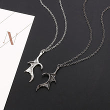 Load image into Gallery viewer, Gothic Punk Devil Wing Couple Necklace for Women Men Dragon Wing Love Heart Pendant Necklace Friendship Necklaces Family Jewelry
