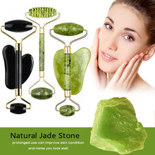 Load image into Gallery viewer, Guasha Natural Stone Massage Face Jade Roller Gua Sha Massage Tool Set for SPA Body visage rouleau de massage rouleau visage
