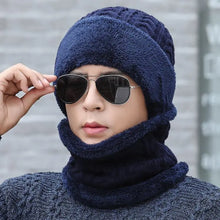 Load image into Gallery viewer, Unisex Plush Fleece Lined Winter Hat Thicken Warm Knitted Suit Set Soft Stretch Winter Hats For Men Women Leisure Beanie Cap
