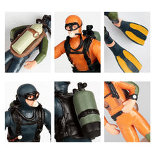 Load image into Gallery viewer, Simulation doll toy figure model solid plastic underwater adventure diver doll scene decoration toys children's gifts
