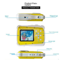 Load image into Gallery viewer, Waterproof children's digital camera 12 million pixels 2.0-inch screen diving digital camera
