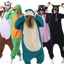 Load image into Gallery viewer, Winter Adult Animal Mike Duck Onesies Shark Cat Fox Kigurumi Pajamas Monkey Cartoon Costumes Jumpsuits Christmas Hooded
