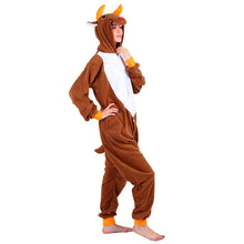 Load image into Gallery viewer, Winter Adult Animal Mike Duck Onesies Shark Cat Fox Kigurumi Pajamas Monkey Cartoon Costumes Jumpsuits Christmas Hooded
