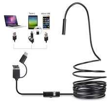 Load image into Gallery viewer, Endoscoop Camera 7Mm 3 In 1 Usb Mini Camcorders Wsdcam IP67 Waterdicht 6 Led Borescope Inspectie Camera Voor Windows pc Android
