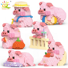Load image into Gallery viewer, Mini Cute Pig Micro Building Blocks 3D Diamond Model Animals Bricks DIY City Construction Toys for Children Kids Gift
