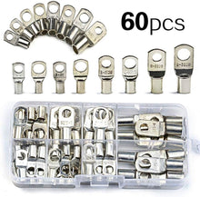 Load image into Gallery viewer, HX-50B Cable Lug Crimping Tool for Heavy Duty Wire Lugs,Battery Terminal,Copper Lugs AWG 8-1/0 with 60pcs Copper Ring Terminals
