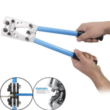 Load image into Gallery viewer, HX-50B Cable Lug Crimping Tool for Heavy Duty Wire Lugs,Battery Terminal,Copper Lugs AWG 8-1/0 with 60pcs Copper Ring Terminals
