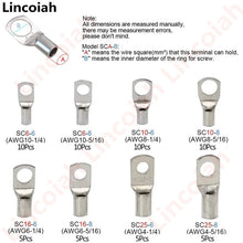 Load image into Gallery viewer, HX-50B Cable Lug Crimping Tool for Heavy Duty Wire Lugs,Battery Terminal,Copper Lugs AWG 8-1/0 with 60pcs Copper Ring Terminals
