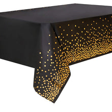 Load image into Gallery viewer, Tablecloth Decoration Supplies Bronzing Black Dots Disposable Table Cover Birthday Wedding Golden Gold Silver Banquet Tablecloth
