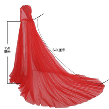 Load image into Gallery viewer, Halloween Costume for Women Hood Tulle Cape Cloak Black White Red Wedding Bridals Floor Length Soft Mesh Cloaks
