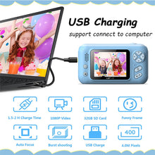Load image into Gallery viewer, Handheld Camera Kids Camera Tripod 2.4‘’ HD Screen Children Digital Camera Video Recorder Toys for Kids Baby Girl Birthday Gift
