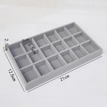 Load image into Gallery viewer, Handmade DIY Jewelry Box Drawer Storage Organizer Gray Soft Velvet Jewellery Earring Necklace Pendant Bracelet Tray 9 Options
