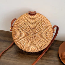 Load image into Gallery viewer, Handwoven Crossbody Bag Adjustable Strap Rattan Women Handbags Large-capacity Portable Durable Storage for Ladies Shopping Trip
