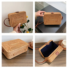 Load image into Gallery viewer, Handwoven Crossbody Bag Adjustable Strap Rattan Women Handbags Large-capacity Portable Durable Storage for Ladies Shopping Trip
