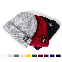 Load image into Gallery viewer, Daily SHORT Beanie Hat Unisex Sailor Style Winter Hat Men Women Ribbed Knitted Melon Cap True Letter Baggy Hat
