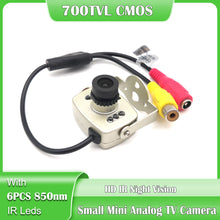 Load image into Gallery viewer, Hd 700TVL Cmos Kleur Kleine Mini Metalen Analoge Camera 850nm Infrarood 5M Nachtzicht Av Video Surveillance Security Camera
