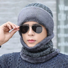 Load image into Gallery viewer, Unisex Plush Fleece Lined Winter Hat Thicken Warm Knitted Suit Set Soft Stretch Winter Hats For Men Women Leisure Beanie Cap
