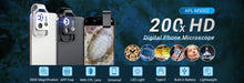 Load image into Gallery viewer, APEXEL 200X digital microscope lens with CPL mobile LED Light guide micro pocket macro lenses for iPhone Samsung all smartphones
