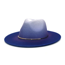 Load image into Gallery viewer, Gradient Large Brim Wool Vintage Felt Fedora Panama Hats Men Women Gentleman Elegant Gradient Rose for Lady Winter Autumn Caps
