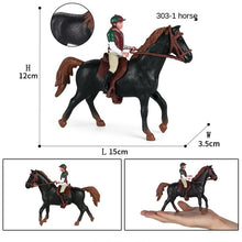 Load image into Gallery viewer, Hollow Farm People Animal Figures Toy Riding Horse Figurine Rider Action Figures Model Educational Model Doll For Kids Gift

