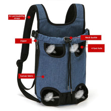 Load image into Gallery viewer, High Quality Pet Carrier Backpack Folding Dog Cat Bag Canvas Denim Bag For Small Dog Cat Carrier Fashion Harnes De Perro Mochila

