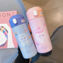 Load image into Gallery viewer, Holaroom Stainless Steel Thermos Vacuum Flask Creative Straw Cup Cute Thermal Insulation Water Bottle Practical Gift About 380ml
